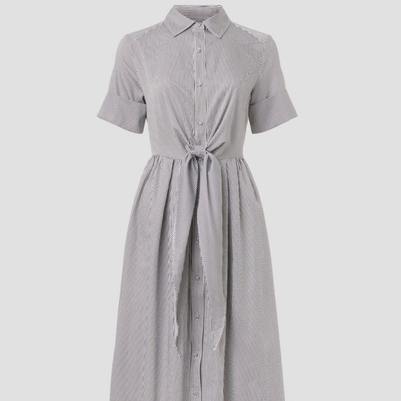 Adam Lippes Collective Striped Midi Shirt Dress 6